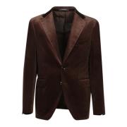 Bruine Fluweel Blazer Elegant Formele Kleding Tagliatore , Brown , Her...