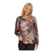 Pofmouw Smock Manchet Blouse 2-Biz , Multicolor , Dames