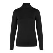 Zwarte coltrui top met lange mouwen Masai , Black , Dames