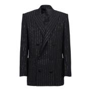 Blazer met pailletstrepen Balmain , Black , Heren