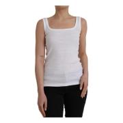 Witte Katoenen Tanktop Vierkante Hals Ermanno Scervino , White , Dames