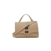 Roze Leren Handtas Fw24 Zanellato , Beige , Dames