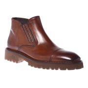 Ankle boots in leather Baldinini , Brown , Heren