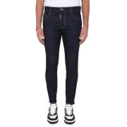 Skater Fit Jeans met knoopsluiting Dsquared2 , Blue , Heren