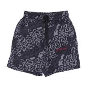 Luipaardprint Zwarte Shorts Vision OF Super , Black , Heren