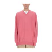 Wollen Jersey Gemaakt in Japan Comme des Garçons , Pink , Heren