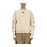 Logo Jersey Regular Fit Made in Italy Off White , Beige , Heren