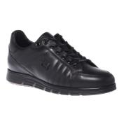 Trainers in black leather Baldinini , Black , Heren