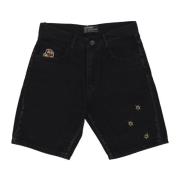 Baseball Denim Shorts Zwart Propaganda , Black , Heren