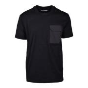 Zwart Ronde Hals T-Shirt Mannen Les Hommes , Black , Heren