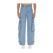 Cargo Jeans Regular Fit 100% Katoen Gcds , Blue , Heren