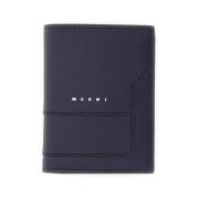 Snap Button Bifold Portemonnee Marni , Blue , Heren