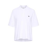 Witte Polo Tee Top Bright Karen by Simonsen , White , Dames