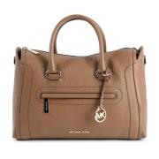 Centrale Rits Leren Handtas Michael Kors , Beige , Dames