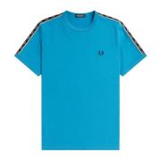 Retro Laurel Tape Ringer T-Shirt Fred Perry , Blue , Heren