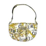 Barok Print Handtas met Logo Gesp Versace Jeans Couture , White , Dame...