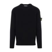 Zwarte Lichtgewicht Crewneck Sweater Stone Island , Black , Heren