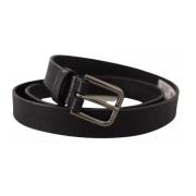 Zwart Leren Metalen Gesp Riem Dolce & Gabbana , Black , Heren