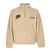 Hoge Hals Fleece Pullover Sweatshirt Obey , Beige , Heren