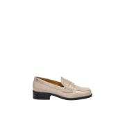 Beige Loafers met Croco Textuur en Studs Fabienne Chapot , Beige , Dam...