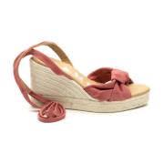 Stijlvolle Wedge Espadrilles met Knoopdetail Manebí , Pink , Dames