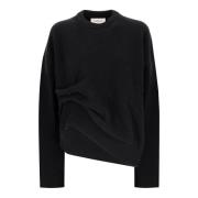 Asymmetrische Crewneck Trui Laneus , Black , Dames