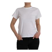 Witte Katoenen Crew Neck T-shirt Balenciaga , White , Dames