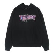 Zwarte Logo Hoodie met Kangoeroezak Thrasher , Black , Heren