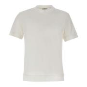 Witte Katoenen T-shirt met Ronde Hals Paolo Pecora , White , Heren