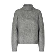 Grijze Fluffy Half-Zip Kane Trui Modström , Gray , Dames