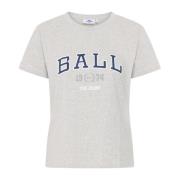 Grijs Melange T-shirt Top Ball , Gray , Dames