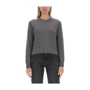 Luxe Cashmere Sweater Made in Italy Ami Paris , Gray , Dames