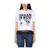 T-shirt met logo opdruk Dsquared2 , White , Dames