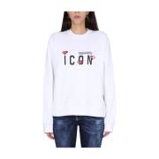 Game Lover Sweatshirt met Front Logo Dsquared2 , White , Dames