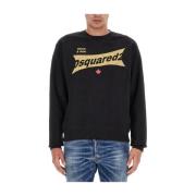 Sweatshirt met logoprint Dsquared2 , Black , Heren