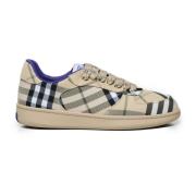 Vintage Check Sneakers met Rubberen Zool Burberry , Beige , Heren