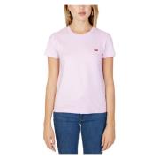 Herfst/Winter Dames Katoenen Tee Levi's , Pink , Dames