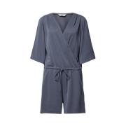 Blauwe Korte Playsuit met V-Hals mbyM , Blue , Dames