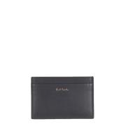 Minimalistische Leren Kaarthouder met Logo Paul Smith , Black , Heren