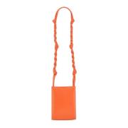 Leren Tangle Tas Made in Italy Jil Sander , Orange , Dames