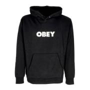 Premium Zwarte Fleece Hoodie Lange Mouw Obey , Black , Heren