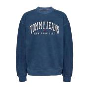 Oversized Ronde Hals Sweatshirt Tommy Hilfiger , Blue , Dames