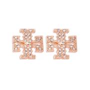 Kristal Logo Oorbellen met Interlocking Sluiting Tory Burch , Pink , D...