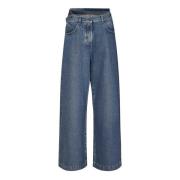 Blauwe Jeans met Ingebouwde Shorts The Attico , Blue , Dames