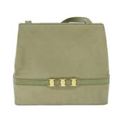 Pre-owned Suede shoulder-bags Salvatore Ferragamo Pre-owned , Green , ...