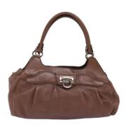 Pre-owned Leather handbags Salvatore Ferragamo Pre-owned , Brown , Dam...