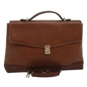 Pre-owned Leather handbags Burberry Vintage , Brown , Dames