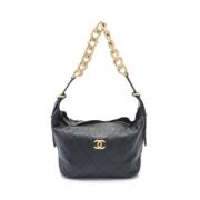 Pre-owned Leather shoulder-bags Chanel Vintage , Black , Dames