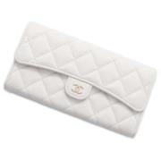 Pre-owned Leather home-office Chanel Vintage , White , Dames