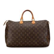 Pre-owned Canvas handbags Louis Vuitton Vintage , Brown , Dames